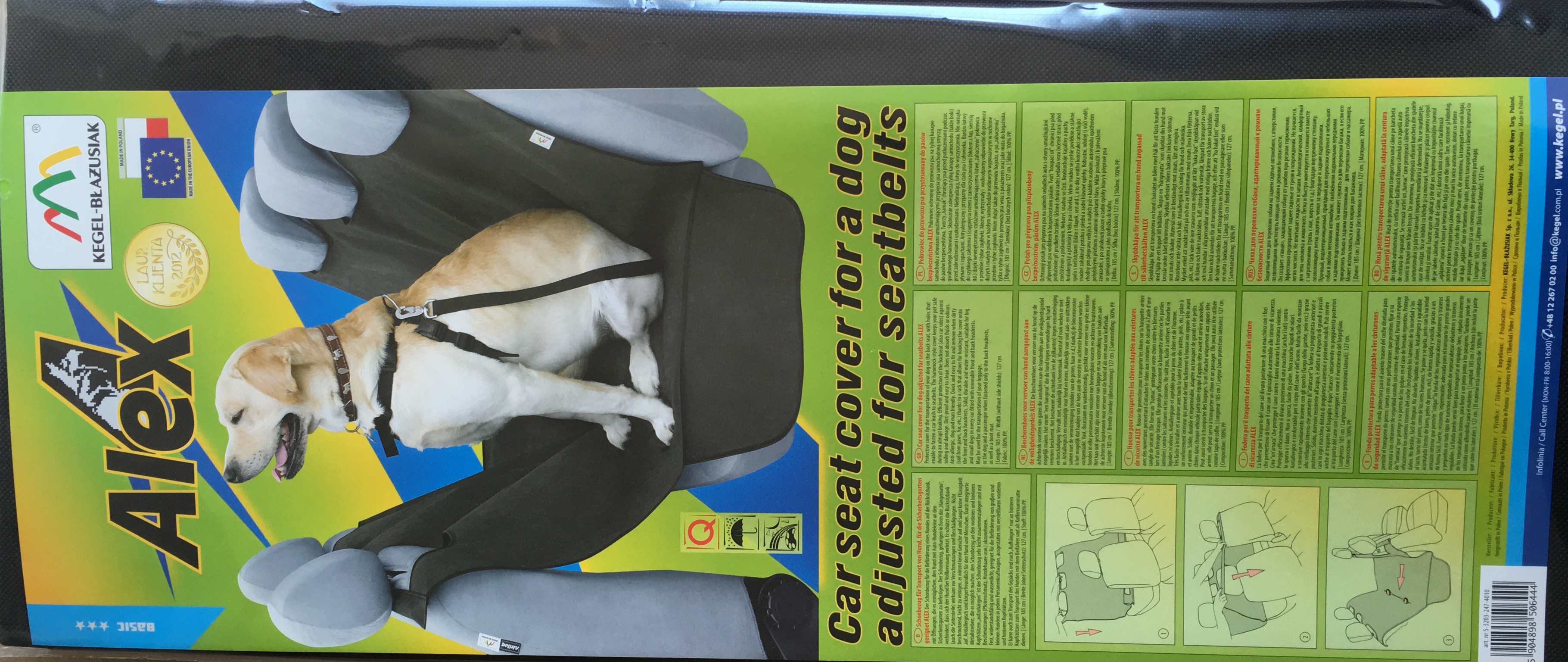 Potah na sedadla pro psa přizpůsob.pro bezp.pasy ALEX 5-3203-247-4010