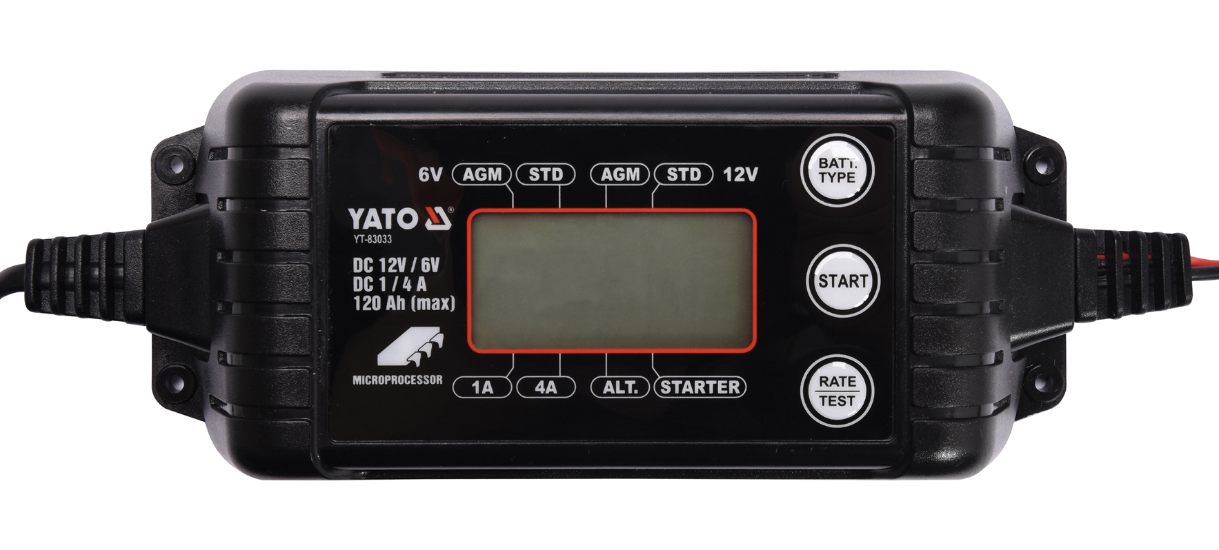 Nabíječka 4A 6/12V PB/GEL LCD display, YATO