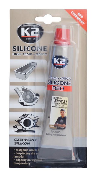 K2 SILICONE RED 85 g - silikon pro utěsnění části motoru při montáži, B2400