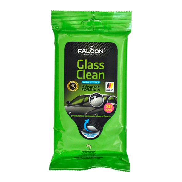 FALCON GLASS CLEAN 30 ks LEMON - čistící ubrousky na skla , F1524