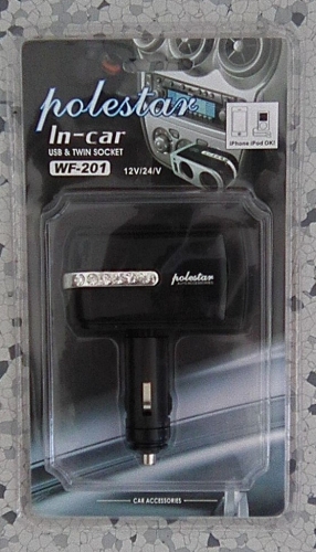 Rozdvojka zapalovače na kloubu 12/24V USB, WF-201 (SPL-20)