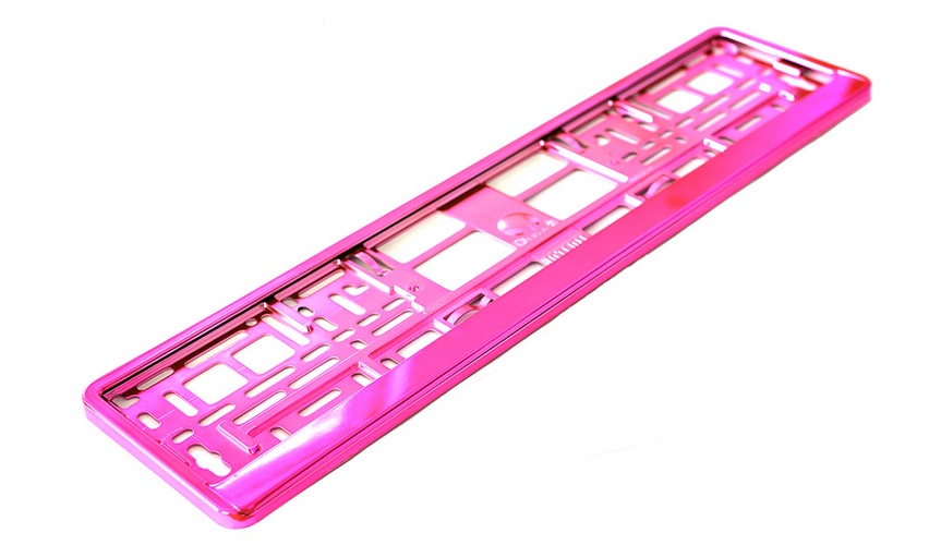 Podložka pod SPZ metallic s odnímatelným panelem růžová