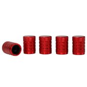 Čepičky ventilků, hliníková se závitovou plastovou vložkou, 5 ks, červené, 63478RD