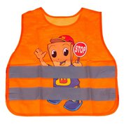 Výstražná reflexní vesta dětská oranžová s potiskem kluka